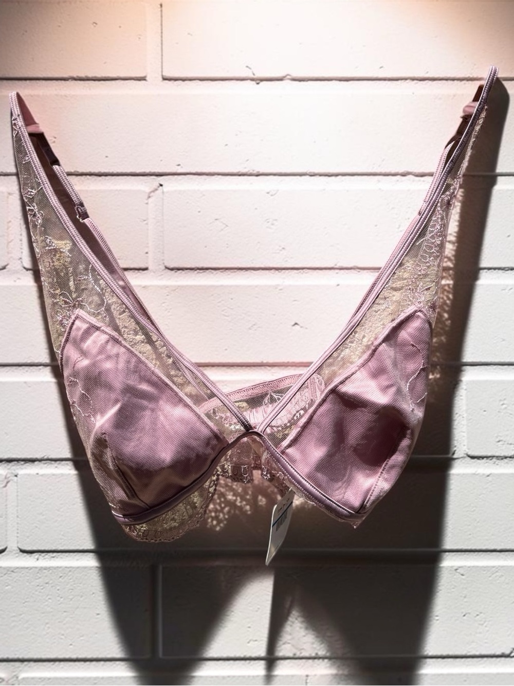 NWT Free People Intimately When In Rome Embroidered Lace Bralette Suave XL